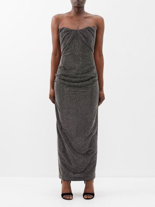 Roland Mouret - Bandeau Diamant Jersey Maxi Dress - Womens - Black