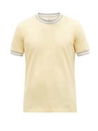 Matchesfashion.com Brunello Cucinelli - Striped-edge Cotton-jersey T-shirt - Mens - Yellow