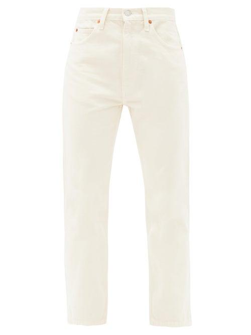Matchesfashion.com Re/done Originals - 70s Cropped Straight-leg Jeans - Womens - Ivory