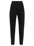 Matchesfashion.com Saint Laurent - High-rise Wool-twill Tailored Trousers - Womens - Black