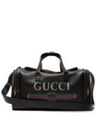 Matchesfashion.com Gucci - Logo Print Grained Leather Holdall - Mens - Black
