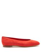 Mansur Gavriel Almond-toe Suede Ballerina Pumps