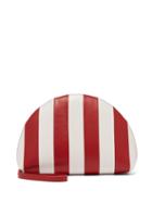 Matchesfashion.com Mansur Gavriel - Mini Moon Striped Leather Clutch - Womens - Red White