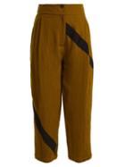 Matchesfashion.com Palmer//harding - Static High Rise Wide Leg Trousers - Womens - Mid Khaki