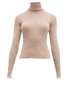 Matchesfashion.com Altuzarra - Bryan Roll Neck Rib Knitted Sweater - Womens - Light Pink