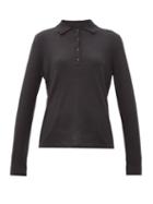 Matchesfashion.com Nili Lotan - Cashmere Long-sleeved Polo Shirt - Womens - Black