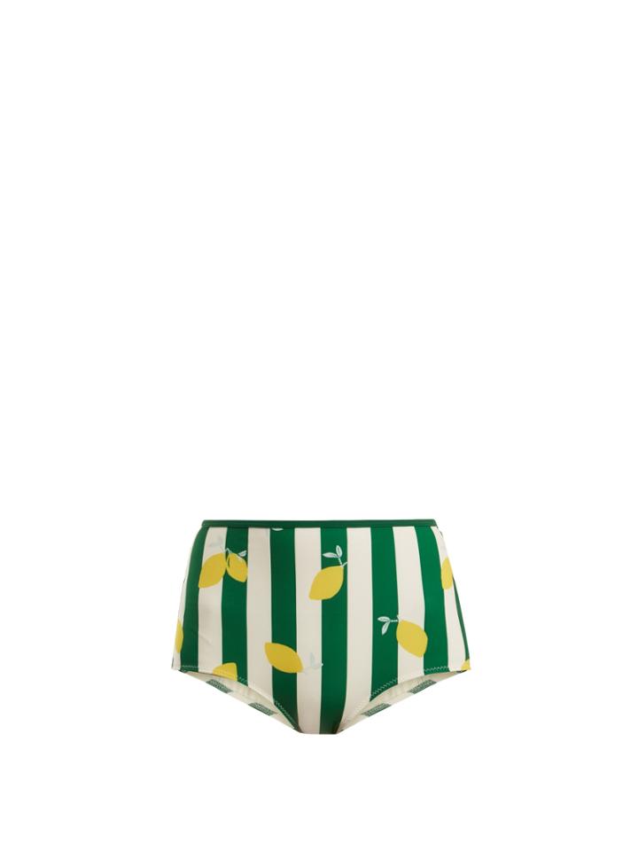 Solid & Striped The Brigitte Lemon-print Bikini Briefs
