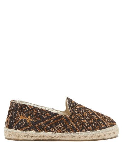 Matchesfashion.com Maneb - Marrakesh Geometric-jacquard Espadrilles - Mens - Brown Multi