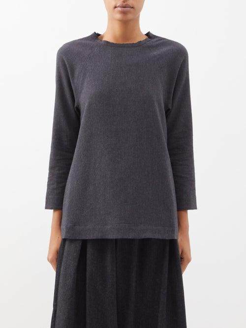Toogood - The Spinner Brushed-cotton Blouse - Womens - Dark Grey