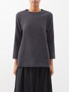 Toogood - The Spinner Brushed-cotton Blouse - Womens - Dark Grey