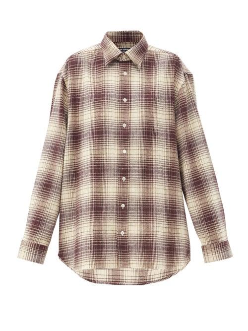 Matchesfashion.com Raf Simons - The Others Plaid Cotton-flannel Shirt - Womens - Brown White