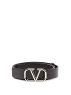 Valentino Garavani - V-logo Leather Belt - Mens - Black