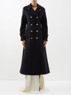 Nili Lotan - Gaston Long Double-breasted Wool Coat - Womens - Black