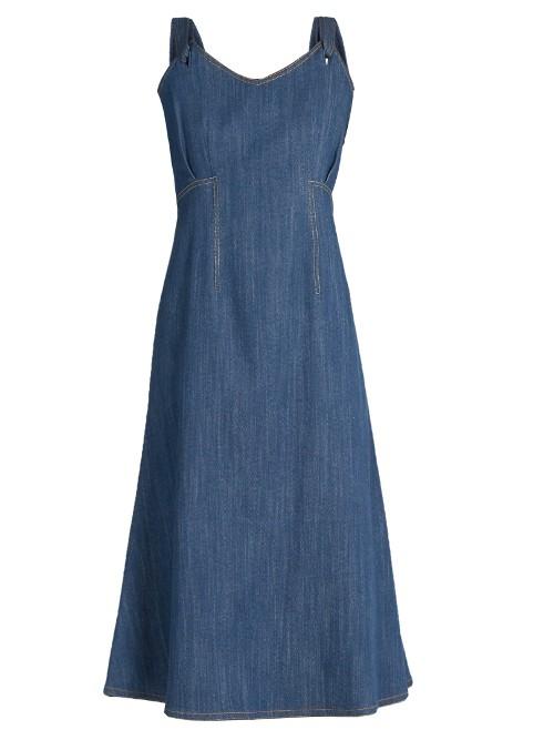 Adam Lippes Sleeveless Denim Midi Dress