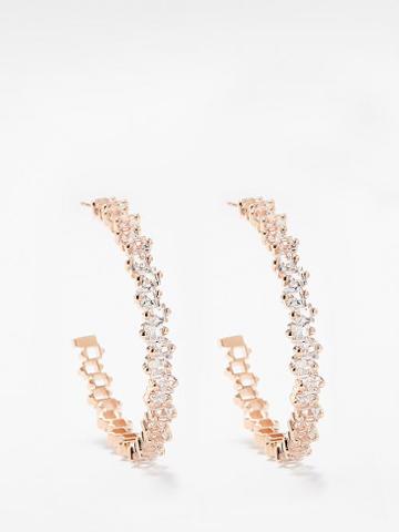 Suzanne Kalan - Topaz & 14kt Rose Gold Hoop Earrings - Womens - Gold Multi
