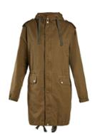 Matchesfashion.com Saint Laurent - High Neck Drawstring Waist Cotton Blend Parka - Womens - Khaki