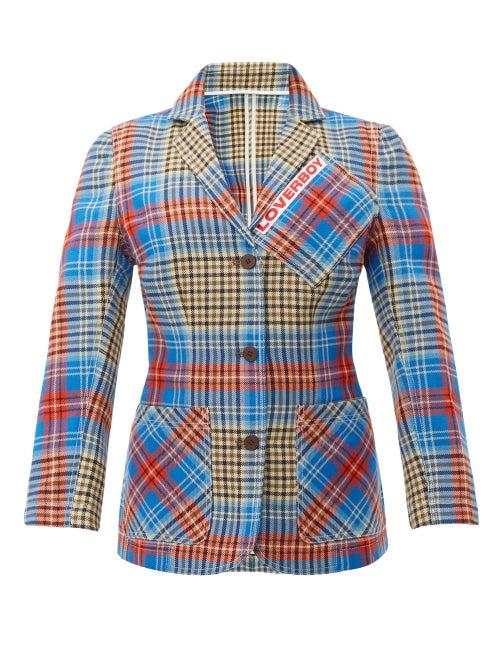 Matchesfashion.com Charles Jeffrey Loverboy - Loverboy Single Breasted Tartan Wool Jacket - Womens - Beige Multi