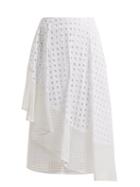 Matchesfashion.com Sportmax - Nabulus Eyelet Lace Asymmetric Skirt - Womens - White