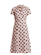 Hvn Morgan Large Polka-dot Print Silk Dress