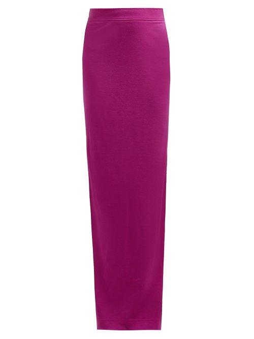 Matchesfashion.com Calvin Klein 205w39nyc - Slit Hem Wool Jersey Maxi Skirt - Womens - Dark Pink