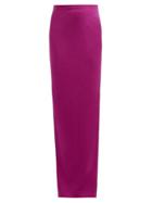 Matchesfashion.com Calvin Klein 205w39nyc - Slit Hem Wool Jersey Maxi Skirt - Womens - Dark Pink