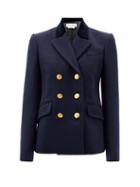 Matchesfashion.com Alexander Mcqueen - Double-breasted Wool-blend Felt Jacket - Womens - Navy