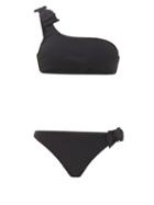 Matchesfashion.com Zimmermann - Zinnia Bow One-shoulder Bikini - Womens - Black