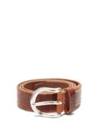 Our Legacy - Crocodile-effect Leather Belt - Mens - Brown