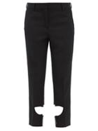 Burberry - Cutout Wool Grain-de-poudre Trousers - Womens - Black