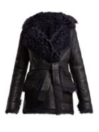 Matchesfashion.com Sies Marjan - Rudy Hooded Shearling Jacket - Womens - Dark Blue
