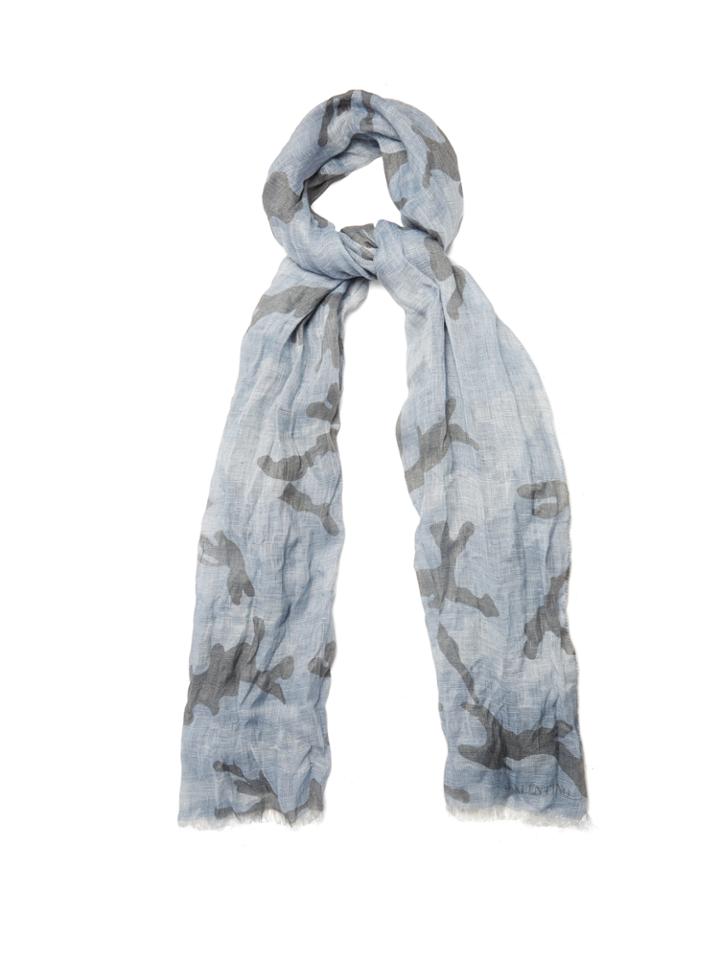 Valentino Linen Camouflage-print Scarf