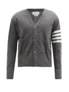 Matchesfashion.com Thom Browne - Four-bar Cashmere Cardigan - Mens - Grey