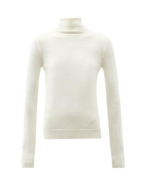 Matchesfashion.com La Collection - Frederica Roll-neck Merino-wool Sweater - Womens - White