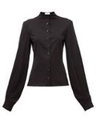 Matchesfashion.com Lemaire - Balloon-sleeve Silk-blend Shirt - Womens - Black