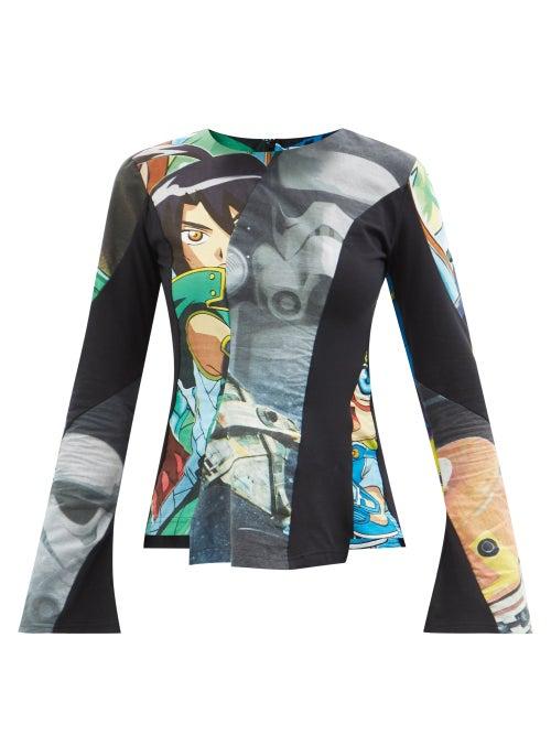 Rave Review - Nala Patchworked Upcycled Cotton Top - Womens - Black Multi