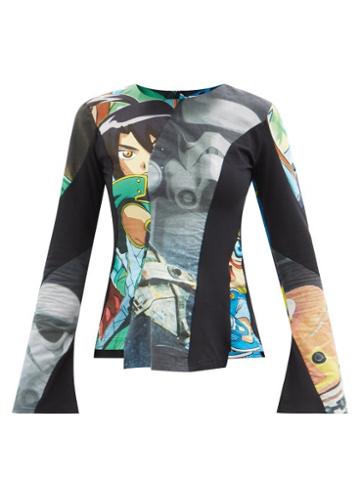 Rave Review - Nala Patchworked Upcycled Cotton Top - Womens - Black Multi