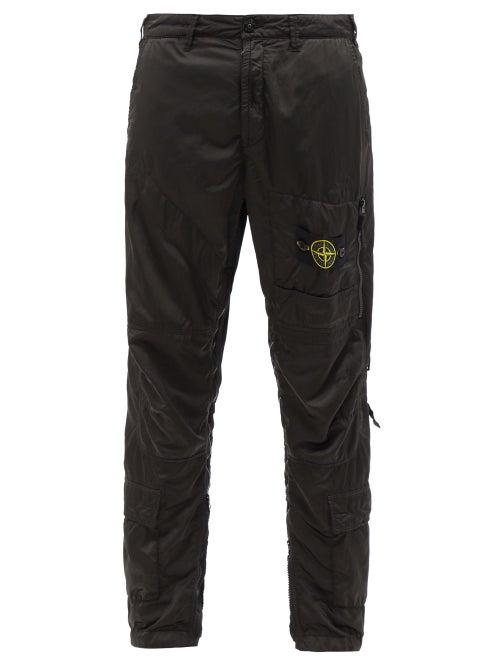 Stone Island - Logo-patch Shell Cargo Trousers - Mens - Black
