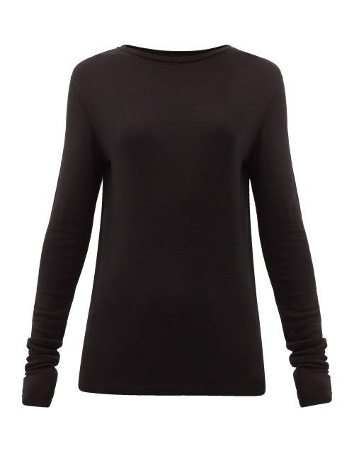 Matchesfashion.com Raey - Long-sleeved Organic-wool T-shirt - Womens - Black