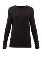 Matchesfashion.com Raey - Long-sleeved Organic-wool T-shirt - Womens - Black