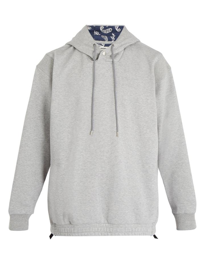 Wooyoungmi Paisley-print Lined Cotton Hooded Sweater