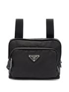 Matchesfashion.com Prada - Logo Plaque Nylon Harness Bag - Mens - Black