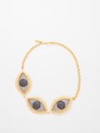 Begm Khan - Karma 24kt Gold-plated Choker Necklace - Womens - Blue Multi