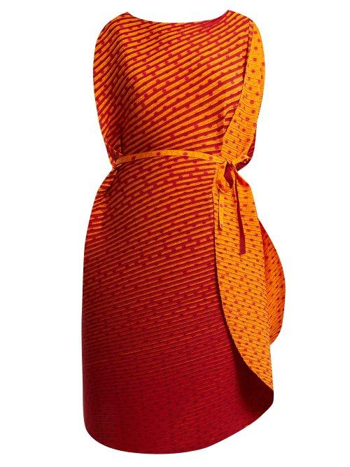 Matchesfashion.com Issey Miyake - Pleated Cocoon Dress - Womens - Orange