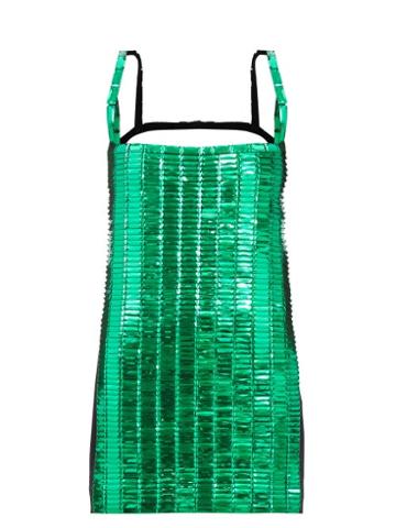 The Attico - Rue Scoop-back Sequinned Mini Dress - Womens - Green