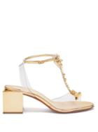 Matchesfashion.com Christian Louboutin - Salon De Mars Studded T Bar Sandals - Womens - Gold
