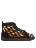 Matchesfashion.com Christian Louboutin - Galvalouis Spike-embellished Suede Trainers - Mens - Black Multi