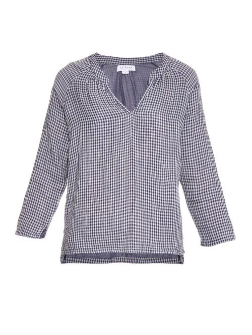Velvet By Graham & Spencer Tamra Gingham-print Top
