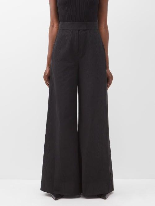 Staud - Oak Moir Wide-leg Trousers - Womens - Black