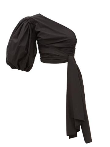 Fe Noel - Cloud One-shouldered Poplin Top - Womens - Black