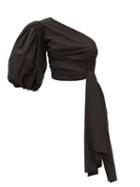 Fe Noel - Cloud One-shouldered Poplin Top - Womens - Black